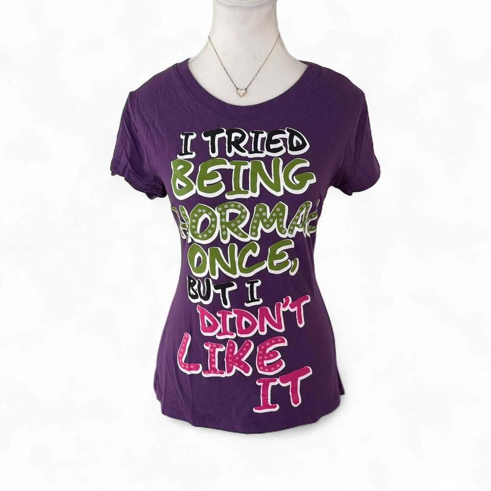 Y2K iconic baby tee Purple Graphic Shirt appropriate behavior size small